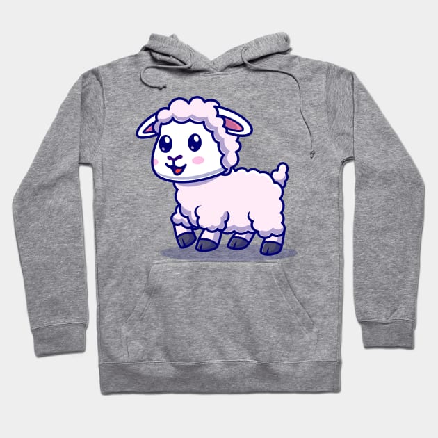 Cute Baby Sheep Walking Cartoon Hoodie by Catalyst Labs